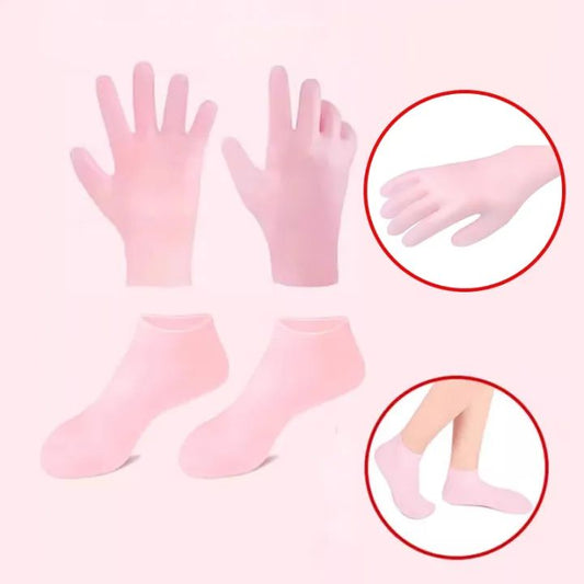 1 Set Silicone Moisturizing Socks Gloves Set Foot Skin Anti Cracking - Trendigo