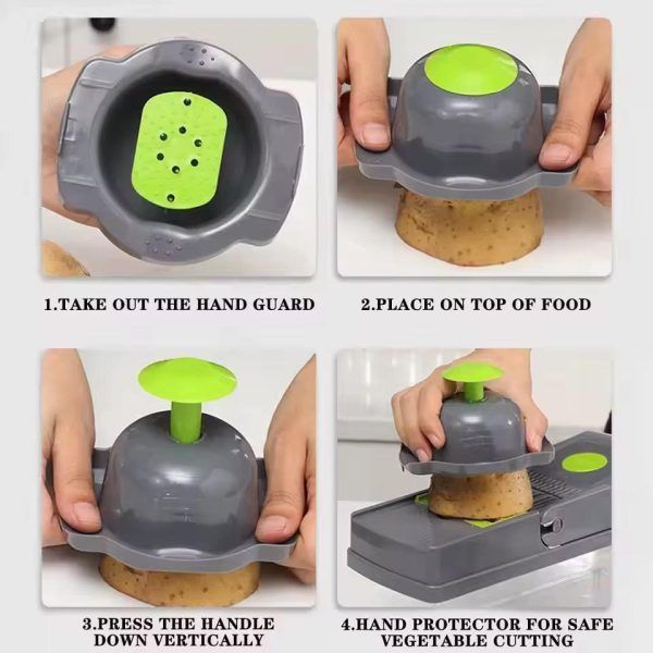 16 IN1 Mandoline Slicer Veggie Food Chopper Vegetable Cutter Tomato Carrot Grater Cheese French Onion Shredders Kitchen Tool - Trendigo