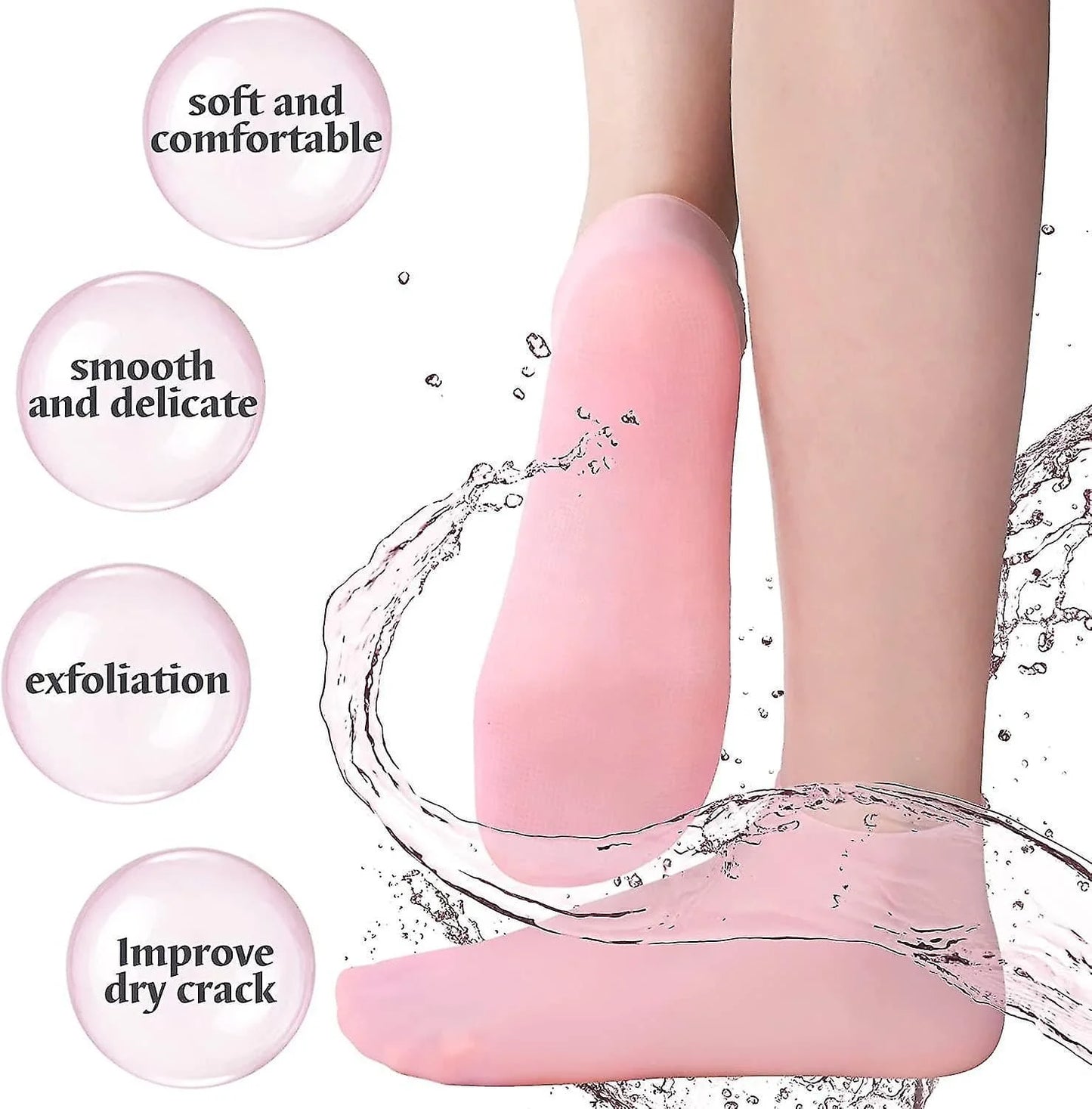 Silicon Gel Moisturizing Sock, Foot Care Protector, Women Foot Spa Pedicure Silicone Sock, Pedicure Socks For Dry Cracked Feet Heel And Soften Rough Skin - Trendigo